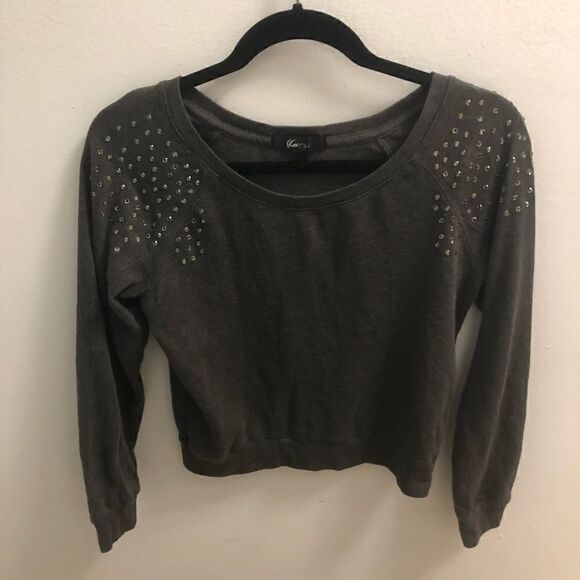 Forever 21 Grey Long Sleeve Sweater Shirt ~ Size S Small - Picture 1 of 7